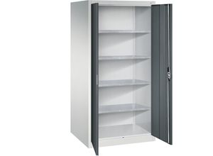 4052574875894 - Werkstatt-Flügeltürschrank HxBxT 1950 x 930 x 400 mm lichtgrau   anthrazitgrau