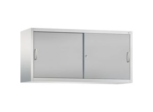 4063332006559 - ACURADO Aufsatzschrank mit Schiebetüren 2 Fachböden HxBxT 790 x 1600 x 500 mm lichtgrau   weißalu