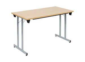 4061753246530 - Klapptisch F25 BxT 1200 x 600 mm Platte Buche-Dekor Gestell alusilber