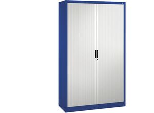 4051803731024 - Rollladenschrank mit Horizontal-Jalousie HxBxT 1980 x 1200 x 420 mm 4 Fachböden 5 Ordnerhöhen enzianblau   lichtgrau