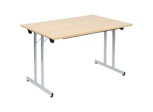 4061753246615 - Klapptisch F25 BxT 1200 x 800 mm Platte Buche-Dekor Gestell alusilber