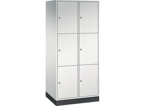 4025314695410 - INTRO Stahl-Schließfachschrank Fachhöhe 580 mm BxT 820 x 600 mm 6 Fächer Korpus lichtgrau Türen lichtgrau