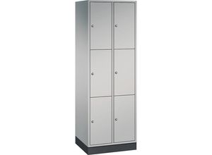 4061261143741 - INTRO Stahl-Schließfachschrank Fachhöhe 580 mm BxT 620 x 500 mm 6 Fächer Korpus weißaluminium Türen weißaluminium 4061261143741 - INTRO Stahl-Schließfachschrank Fachhöhe 580 mm BxT 620 x 500 mm 6 Fächer Korpus weißaluminium Türen weißaluminium