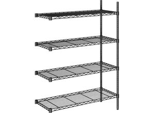 4061753091871 - Stahldraht-Gitterregal schwarz Fachlast 100 kg BxT 910 x 460 mm Anbauregal Höhe 1370 mm 4 Fachböden 4061753091871 - Stahldraht-Gitterregal schwarz Fachlast 100 kg BxT 910 x 460 mm Anbauregal Höhe 1370 mm 4 Fachböden
