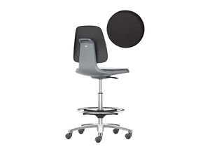 4016849597553 - Arbeitsdrehstuhl mit Flex-Rückenlehne u Sitzkante Sitzschale anthrazit Sitz Integralschaum schwarz Rollen u Fußring Sitz Höhe 560-810 mm