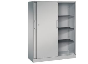 4062084808237 - C+P Schiebetürenschrank Asisto H1635xB1200xT435mm Korpus Weißaluminium Fronten Weißaluminium Anzahl Fächer 3