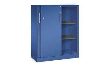 4062084808688 - C+P Schiebetürenschrank Asisto H1310xB1000xT435mm Korpus Enzianblau Fronten Enzianblau Anzahl Fächer 2