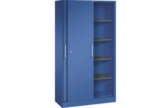 4056211284759 - C+P Schiebetürenschrank Asisto H1980xB1000xT435mm Korpus Enzianblau Fronten Enzianblau Anzahl Fächer 4