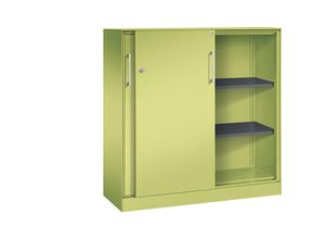 4062084808435 - C+P Schiebetürenschrank Asisto H1310xB1200xT435mm Korpus Viridingrün Fronten Viridingrün Anzahl Fächer 2