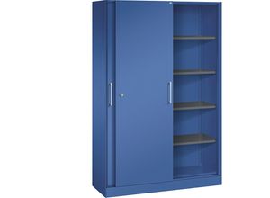 4052574064977 - C+P Schiebetürenschrank Asisto H1980xB1200xT435mm Korpus Enzianblau Fronten Enzianblau Anzahl Fächer 4