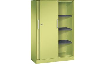 4062084808251 - C+P Schiebetürenschrank Asisto H1635xB1000xT435mm Korpus Viridingrün Fronten Viridingrün Anzahl Fächer 3