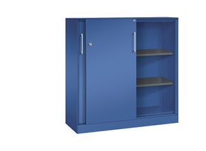 4062084808459 - C+P Schiebetürenschrank Asisto H1310xB1200xT435mm Korpus Enzianblau Fronten Enzianblau Anzahl Fächer 2