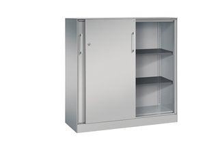 4062084808626 - C+P Schiebetürenschrank Asisto H1310xB1200xT435mm Korpus Weißaluminium Fronten Weißaluminium Anzahl Fächer 2