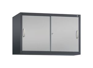 4053597271267 - ACURADO Aufsatzschrank mit Schiebetüren 1 Fachboden HxBxT 790 x 1200 x 500 mm schwarzgrau   weißalu