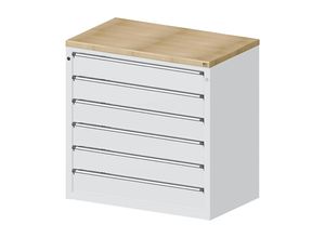 4014641106188 - Schrank für Material- und Werkzeugausgabetheke 6 Schubladen 150 mm grau