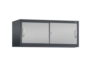 4053597271151 - ACURADO Aufsatzschrank mit Schiebetüren HxBxT 500 x 1200 x 500 mm schwarzgrau   weißalu