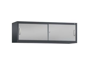 4053597275135 - C+P Aufsatzschrank H500xB1600xT400mm Korpus Schwarzgrau Fronten Weißaluminium Anzahl Fächer 1