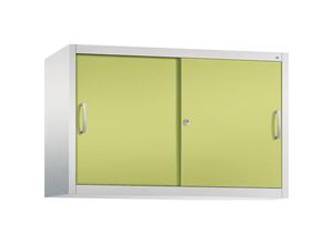 4063332001912 - ACURADO Aufsatzschrank mit Schiebetüren 1 Fachboden HxBxT 790 x 1200 x 400 mm lichtgrau   viridingrün