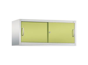 4063332003398 - ACURADO Aufsatzschrank mit Schiebetüren HxBxT 500 x 1200 x 500 mm lichtgrau   viridingrün