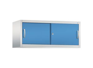 4050646400005 - ACURADO Aufsatzschrank mit Schiebetüren HxBxT 500 x 1200 x 500 mm lichtgrau   lichtblau