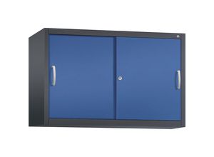 4063332001875 - ACURADO Aufsatzschrank mit Schiebetüren 1 Fachboden HxBxT 790 x 1200 x 400 mm schwarzgrau   enzianblau