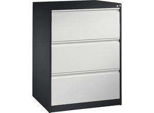 4060061263611 - Karteikartenschrank ACURADO 2-bahnig 3 Schübe schwarzgrau   lichtgrau