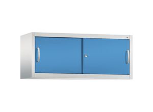 4051803597316 - ACURADO Aufsatzschrank mit Schiebetüren HxBxT 500 x 1200 x 400 mm lichtgrau   lichtblau