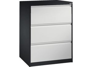 4025314220261 - Hängeregistraturschrank ACURADO 2-bahnig 3 Schübe schwarzgrau   lichtgrau