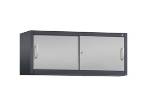 4051803597323 - C+P Aufsatzschrank H500xB1200xT400mm Korpus Schwarzgrau Fronten Weißaluminium Anzahl Fächer 1