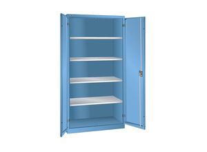 4047417506554 - LISTA Flügeltürenschrank HxBxT 1950 x 1000 x 580 mm Leergehäuse mit 4 Fachböden lichtblau