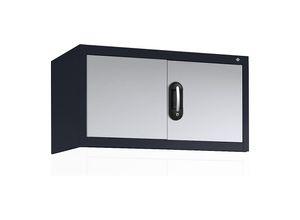 4053597112980 - ACURADO Aufsatzschrank mit Flügeltüren HxBxT 500 x 930 x 400 mm schwarzgrau   weißaluminium