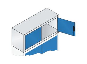 4050646114162 - ACURADO Aufsatzschrank mit Flügeltüren HxBxT 500 x 1200 x 400 mm lichtgrau   lichtblau