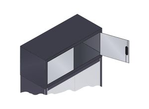 4025314801507 - ACURADO Aufsatzschrank mit Flügeltüren HxBxT 500 x 1200 x 500 mm schwarzgrau   weißaluminium