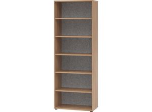 4032062178133 - ANNY-AC - Regal mit Akustik-Rückwand HxBxT 2156 x 800 x 400 mm 5 Fachböden Nussbaum-Dekor