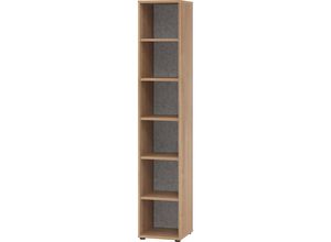 4032062178072 - ANNY-AC - Regal mit Akustik-Rückwand HxBxT 2156 x 400 x 400 mm 5 Fachböden Nussbaum-Dekor