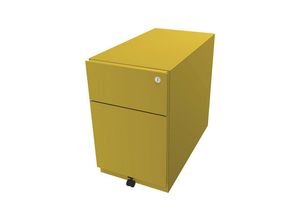 5020073779523 - BISLEY Rollcontainer Note™ mit 1 Hängeregistratur 1 Universalschublade HxBxT 495 x 300 x 565 mm mit Griffleiste gelb