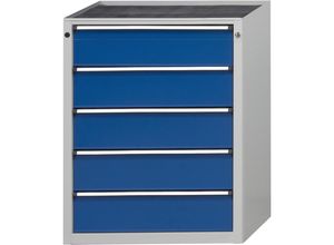 4014641403812 - Schubladenschrank ohne Platte Breite 760 mm 5 Schubladen Front enzianblau