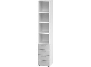 4032062184783 - Regalschrank Popular V964S4 W S BS weiß silber 4 Fachböden 400 x 420 x 2156 cm