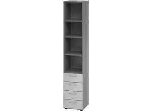 4032062184790 - VERA-ZWO - Regal- Schubladenkombination HxBxT 2156 x 400 x 420 mm graphit   silber