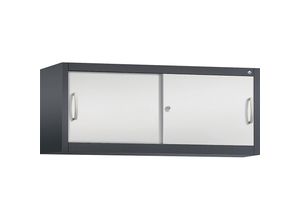 4052574950287 - ACURADO Aufsatzschrank mit Schiebetüren HxBxT 500 x 1200 x 400 mm schwarzgrau   lichtgrau