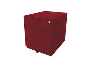 5020073805086 - BISLEY Rollcontainer Note™ mit 1 Hängeregistratur 1 Universalschublade HxBxT 502 x 420 x 565 mm mit Griffleiste und Top kardinalrot