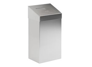 8713631021819 - DutchDesign Push-Mülleimer mit Druckdeckel Edelstahl 50 L 38 (B) x 25 (T) x 68 (H) cm Silber