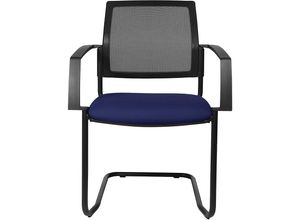 4014296957302 - Netz-Stapelstuhl Freischwinger VE 2 Stk Sitz blau Gestell schwarz