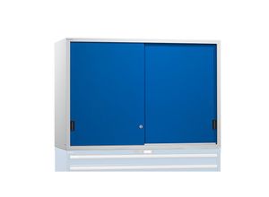 4047417510193 - LISTA Aufsatzschrank mit Schiebetüren Türen aus Vollblech HxBxT 1000 x 1431 x 725 mm enzianblau