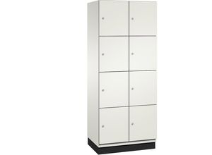 4060061200098 - CAMBIO Schließfachschrank mit HPL-Türen 8 Fächer Korpus reinweiß   Tür weiß Breite 800 mm