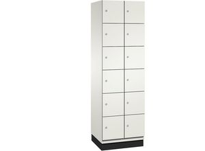 4060061200739 - CAMBIO Schließfachschrank mit HPL-Türen 12 Fächer Korpus reinweiß Tür weiß Breite 600 mm 4060061200739 - CAMBIO Schließfachschrank mit HPL-Türen 12 Fächer Korpus reinweiß Tür weiß Breite 600 mm