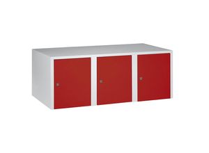 4250618223643 - Aufsatzschrank 3 Abteile HxBxT 445 x 1200 x 500 mm feuerrot