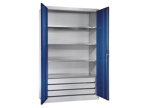 4025314769746 - Großraumschrank extrahoch HxB 1950 x 1200 mm Tiefe 600 mm Türe enzianblau