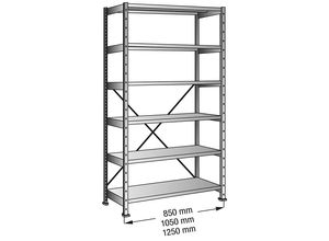 4260035211321 - Industrie- und Lagersteckregal Bodenbreite 800 mm 6 Böden Grundfeld mit Tiefe 600 mm 4260035211321 - Industrie- und Lagersteckregal Bodenbreite 800 mm 6 Böden Grundfeld mit Tiefe 600 mm
