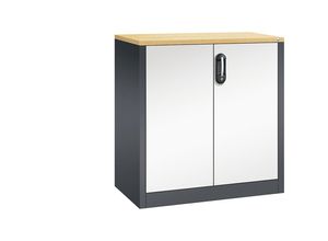 4060061358195 - ACURADO Akten-Sideboard 2 Ordnerhöhen HxBxT 1000 x 930 x 500 mm schwarzgrau   reinweiß